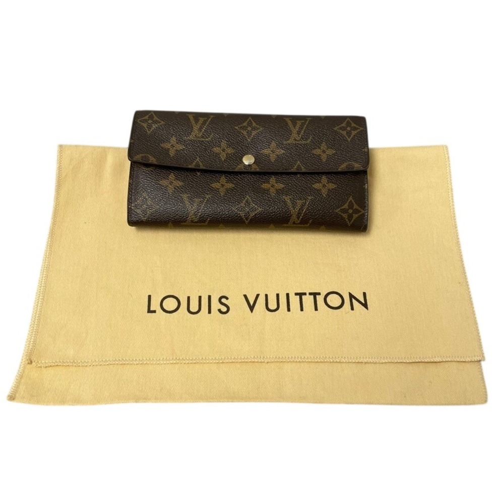 Louis Vuitton Monogram Fleuri Sarah Wallet Brown Floral Interior